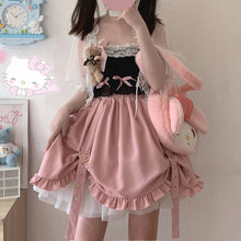 Load image into Gallery viewer, 2022 New Sweet Cute Skirts Spring Ball Gown Mini Skirt Mori Girls All Match Elastic Waist Ruffles Fresh Jupe Heart Faldas Mujer