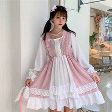 Load image into Gallery viewer, 2022 New Sweet Lolita Dress Women Fungus Lace Japanese Cute Kawaii Dresses Long Sleeve Slim Waist Robe Vestidos Mujer