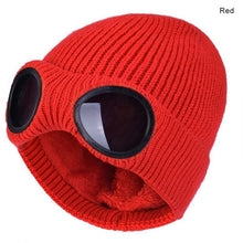 Load image into Gallery viewer, 2022 New Winter Glasses Hat Knit Lens Beanie Hat Street Knitted Beanies Thick Fleece Warm Hat Unisex Adult Multi-Function Caps