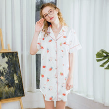 Load image into Gallery viewer, 2022 Night Dress Sexy Women Sleepwear Night For Ladies Chemise De Nuit Sexy Wine Red Pink Dark Blue Black Spring Autumn