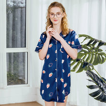 Load image into Gallery viewer, 2022 Night Dress Sexy Women Sleepwear Night For Ladies Chemise De Nuit Sexy Wine Red Pink Dark Blue Black Spring Autumn