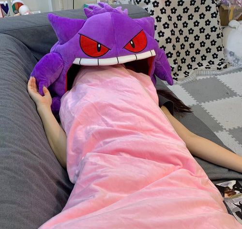 2022 Pokemon Plush Toy Gengar Pikachu Head Cover Pillow Funny Nap Pillow Quilt Soft and Comfortable Kawaii Student Popular Style