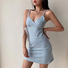 Load image into Gallery viewer, 2022 Pure Retro Printed V-neck Suspender Dress Women&#39;s Summer New Floral Suspender Skirt Women&#39;s Dress