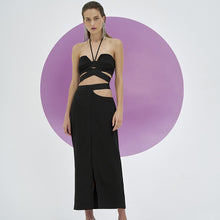 Load image into Gallery viewer, 2022 Ribbed Knitted Sexy Backless Split Maxi Dress for Women Summer Holiday Sleeveless Straps Bodycon Dresses Clothes Beach