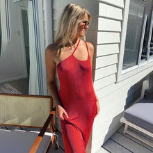 Load image into Gallery viewer, 2022 Sexy Backless Bandage Maxi Dress Club Party Outfits for Women Summer Sleeveless Elegant Black Straps Prom Dresses Casual