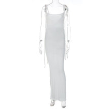 Load image into Gallery viewer, 2022 Sexy Backless Bandage Maxi Dress Club Party Outfits for Women Summer Sleeveless Elegant White Straps Prom Dresses Casual