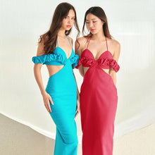 Load image into Gallery viewer, 2022 Sexy Backless Bandage Maxi Dress Club Party Outfits for Women Summer Sleeveless Elegant White Straps Prom Dresses Casual