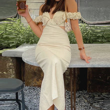 Load image into Gallery viewer, 2022 Sexy Backless Bandage Maxi Dress Club Party Outfits for Women Summer Sleeveless Elegant White Straps Prom Dresses Casual