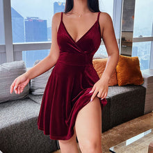 Load image into Gallery viewer, 2022 Sexy Backless Straps Elegant Mini Dress for Women&#39;s Clothes  Summer Fashion Club Party V-Neck Slip Dresses Prom Vestido