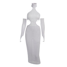 Load image into Gallery viewer, 2022 Sexy Black Halter Elegant Maxi Dress With Glovesfor Women Sleeveless Summer Club Party Dresses Outfits Clothes Vestidos