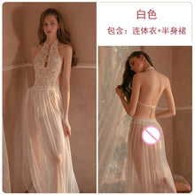 Load image into Gallery viewer, 2022 Sexy Lace Perspective Erotic Lingerie Bodysuit + Skirt Women&#39;s Clothing Mesh Temptation Sex Clothes with Veil Skirt Suit