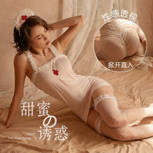 Load image into Gallery viewer, 2022 Sexy Nurse Sister Uniform Hot Erotic Maid Costume Temptation Role Play Adult Games 3Pcs Lovely See-through Lace Nightdress