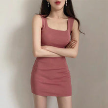 Load image into Gallery viewer, 2022 Sexy Tight And Versatile Vest Bottomed Short Skirt Slim Fit Medium Length Hip Wrap Sleeveless Knitted Dress
