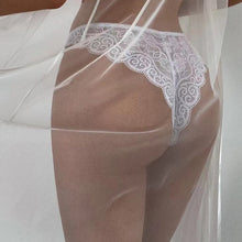 Load image into Gallery viewer, 2022 Sexy White Mesh See-through Robe Bra Thong 3Pcs Women Beach Bikini Dress Erotic Lingerie Nightgown Bathrobe Home Wear Suit