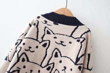 Load image into Gallery viewer, 2022 Simple V-neck Kawaii Sweater Single Breasted Cartoon Bear Cute Cardigan Sprinng Women Casual Soft Knitted Sueter Mujer