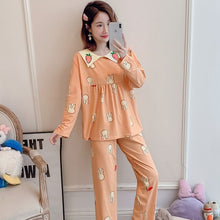 Load image into Gallery viewer, 2022 Spring Autumn Long Sleeve Cotton Pajama Sets for Women Korean Cute Sleepwear Suit Pyjama Homewear Pijama Mujer Home Clothes