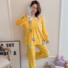 Load image into Gallery viewer, 2022 Spring Autumn Long Sleeve Cotton Pajama Sets for Women Korean Cute Sleepwear Suit Pyjama Homewear Pijama Mujer Home Clothes