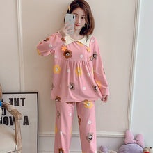 Load image into Gallery viewer, 2022 Spring Autumn Long Sleeve Cotton Pajama Sets for Women Korean Cute Sleepwear Suit Pyjama Homewear Pijama Mujer Home Clothes