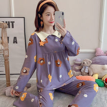 Load image into Gallery viewer, 2022 Spring Autumn Long Sleeve Cotton Pajama Sets for Women Korean Cute Sleepwear Suit Pyjama Homewear Pijama Mujer Home Clothes