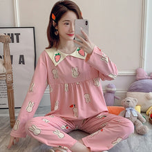 Load image into Gallery viewer, 2022 Spring Autumn Long Sleeve Cotton Pajama Sets for Women Korean Cute Sleepwear Suit Pyjama Homewear Pijama Mujer Home Clothes