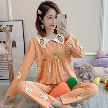 Load image into Gallery viewer, 2022 Spring Autumn Long Sleeve Cotton Pajama Sets for Women Korean Cute Sleepwear Suit Pyjama Homewear Pijama Mujer Home Clothes