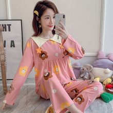 Load image into Gallery viewer, 2022 Spring Autumn Long Sleeve Cotton Pajama Sets for Women Korean Cute Sleepwear Suit Pyjama Homewear Pijama Mujer Home Clothes