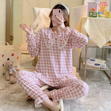 Load image into Gallery viewer, 2022 Spring Autumn Long Sleeve Cute Bow Pajama Sets for Women Korean Print Sleepwear Suit Pyjamas Homewear Pijama Mujer Clothes