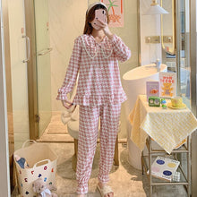 Load image into Gallery viewer, 2022 Spring Autumn Long Sleeve Cute Bow Pajama Sets for Women Korean Print Sleepwear Suit Pyjamas Homewear Pijama Mujer Clothes