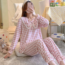 Load image into Gallery viewer, 2022 Spring Autumn Long Sleeve Cute Bow Pajama Sets for Women Korean Print Sleepwear Suit Pyjamas Homewear Pijama Mujer Clothes