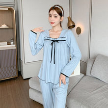Load image into Gallery viewer, 2022 Spring Autumn Long Sleeve Pajama Sets for Women Korean Cute Loose Sleepwear Suit Pyjamas Homewear Pijama Mujer Home Clothes