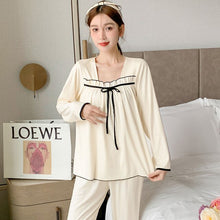 Load image into Gallery viewer, 2022 Spring Autumn Long Sleeve Pajama Sets for Women Korean Cute Loose Sleepwear Suit Pyjamas Homewear Pijama Mujer Home Clothes