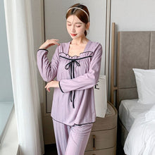 Load image into Gallery viewer, 2022 Spring Autumn Long Sleeve Pajama Sets for Women Korean Cute Loose Sleepwear Suit Pyjamas Homewear Pijama Mujer Home Clothes