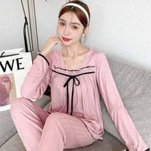 Load image into Gallery viewer, 2022 Spring Autumn Long Sleeve Pajama Sets for Women Korean Cute Loose Sleepwear Suit Pyjamas Homewear Pijama Mujer Home Clothes