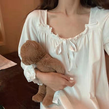 Load image into Gallery viewer, 2022 Spring Autumn Sweet Princess Long Sleeve Nightgowns for Women Cute Lace Long Dress Sleepwear Night Dress Nightdress Nighty