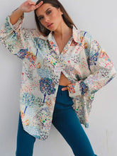 Load image into Gallery viewer, 2022 Spring Fall Fashion Print Shirt Point Collar French Shirt Long Sleeve Button Cardigan Casual Women‘s Clothes Streetwear