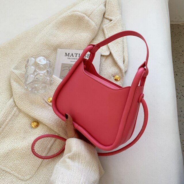 2022 Spring Famous Brand PU Leather Women's Designer Crossbody Handbag Short Handle Luxury Brand One Shoulder Crossbody Bags