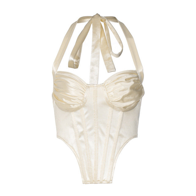 2022 Summer Chic Flowers Backless Fashion Women's Clothing  White Casual Crop Top Rave Festival Sexy Sling Zipper Tops Shirt