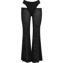 Load image into Gallery viewer, 2022 Summer Design High Waist Solid Bright Silk Transparent Skinny Flared Trousers Streetwear Fashion Base Womens Casual Pants