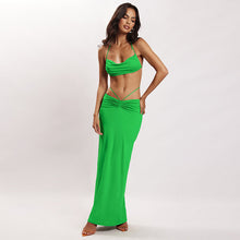 Load image into Gallery viewer, 2022 Summer Elegant White Halter Bandage Sexy 2 Piece Maxi Dress Sets Women Fashion Outfits Club Party Skirt Matching Suit Cloth