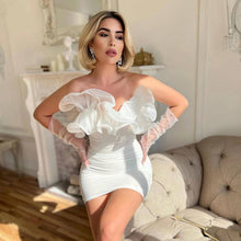 Load image into Gallery viewer, 2022 Summer Fashion Women&#39;S Clothes Black White Romper Sexy Tube Top Evening Party Prom French Lace Mini Dresses Vestidos