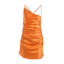 Load image into Gallery viewer, 2022 Summer Hot Sexy Orange Spaghetti Strap Backless Casual Evening Party Sexy Elegant Bow Tie Mini Dresses For Women Vestidos