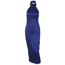 Load image into Gallery viewer, 2022 Summer Hot Sexy Solid Halter Strap Backless Casual Evening Party Prom Elegant Elasticity Maxi Dresses For Women Vestidos