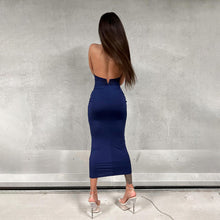Load image into Gallery viewer, 2022 Summer Hot Sexy Solid Halter Strap Backless Casual Evening Party Prom Elegant Elasticity Maxi Dresses For Women Vestidos