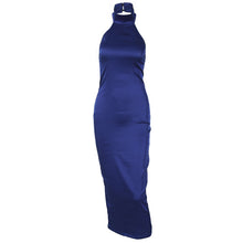 Load image into Gallery viewer, 2022 Summer Hot Sexy Solid Halter Strap Backless Casual Evening Party Prom Elegant Elasticity Maxi Dresses For Women Vestidos