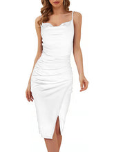 Load image into Gallery viewer, 2022 Summer New Fashion Evening Dress Temperament Slit Pleated Velvet Suspender Sexy Dress