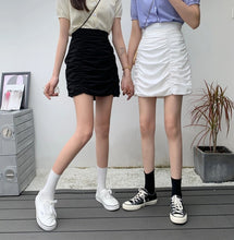 Load image into Gallery viewer, 2022 Summer New Ins A-Line Skirt Sexy Pleated Short Skirt High Waist Thin Retro Hip Wrap Solid Color Puffy Skirt