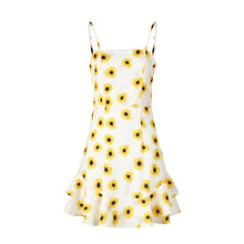 Load image into Gallery viewer, 2022 Summer New Sexy Backless Layered Ruffle Chiffon Beach Skirt Printed Suspender Holiday Women Dress