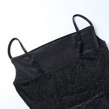 Load image into Gallery viewer, 2022 Summer New Sexy Women Dress Velvet Solid Color Glittering Material Split Fold Suspender Irregular Party Dress