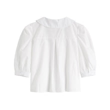 Load image into Gallery viewer, 2022 Summer New Simple Short Sleeve Women Tops Temperament All-match French Style Vintage Shirts Solid Office Lady Blusas