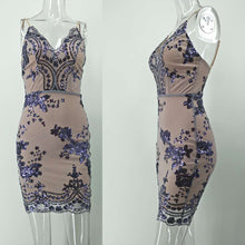 Load image into Gallery viewer, 2022 Summer Popular European American Sexy Suspender Suspenders Backless Sequin Dress Women Wear